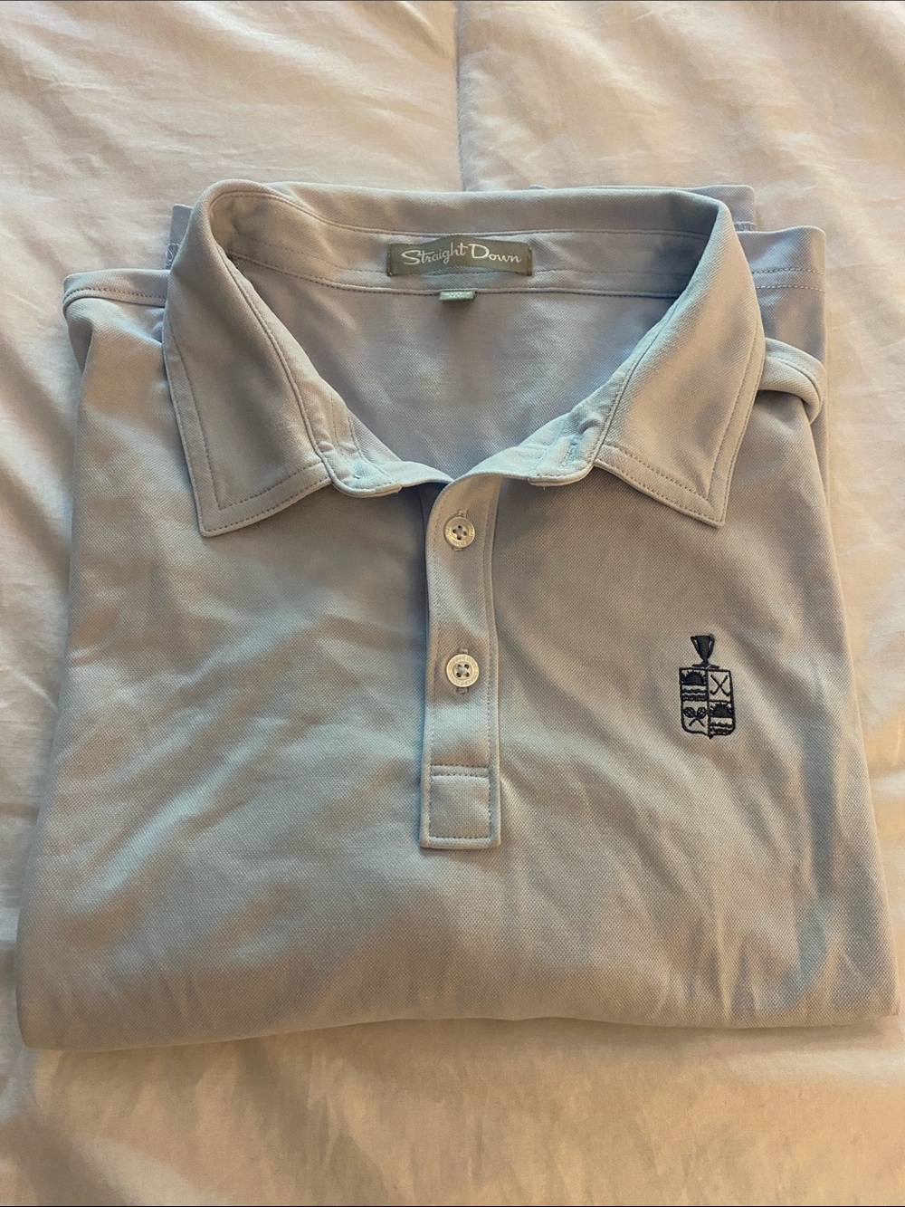 Straight Down Men’s Polo Shirt in Light Blue